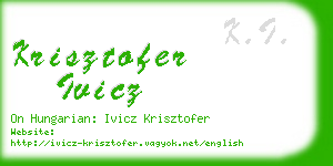 krisztofer ivicz business card